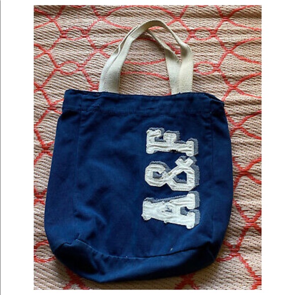 Abercrombie and Fitch canvas bag tote dark blue. - Picture 1 of 6